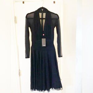 Tadashi Black Knee Length Holiday Semi-Formal Cocktail Dress S Small NWT